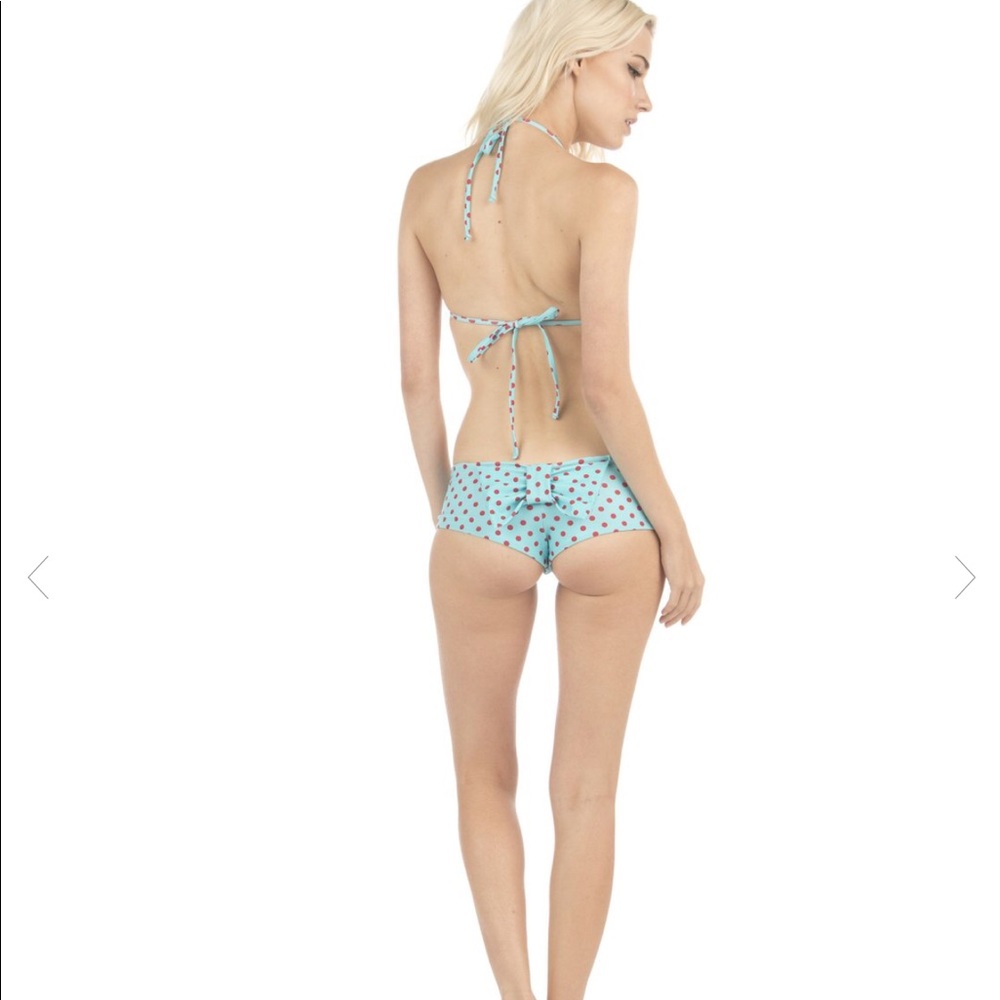 🍰Lolli🍰 teal and red polka dot bikini 👙